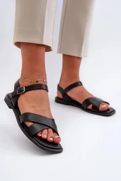 Sandały Płaskie><noscript><img width=