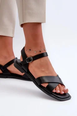 Sandały Płaskie><noscript><img width=