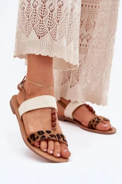 Sandały Płaskie><noscript><img width=