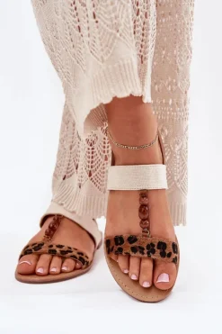 Sandały Płaskie><noscript><img width=