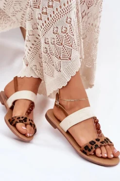 Sandały Płaskie><noscript><img width=