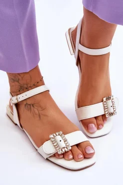 Sandały Płaskie><noscript><img width=