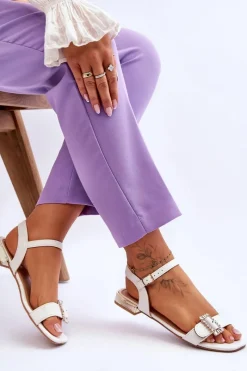 Sandały Płaskie><noscript><img width=