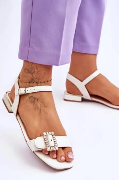 Sandały Płaskie><noscript><img width=