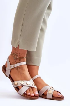 Sandały Płaskie>Damskie buty S.Barski Płaskie Sandały S.Barski KV-5541-35 Nude