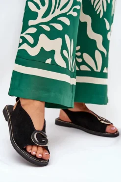 Sandały Płaskie><noscript><img width=