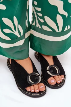 Sandały Płaskie><noscript><img width=