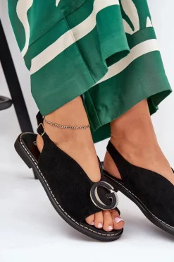 Sandały Płaskie><noscript><img width=