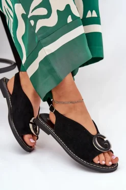 Sandały Płaskie><noscript><img width=