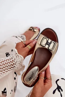 Sandały Płaskie><noscript><img width=