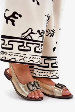 Sandały Płaskie><noscript><img width=