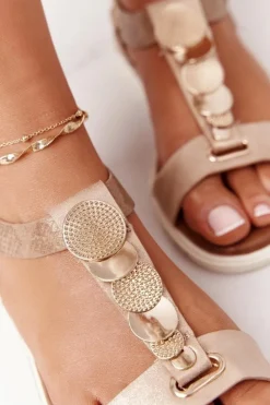 Sandały Płaskie><noscript><img width=