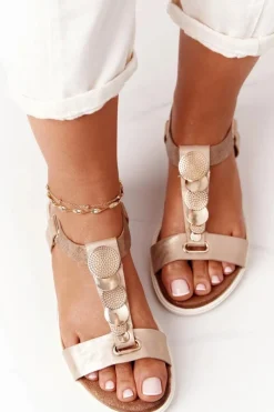 Sandały Płaskie><noscript><img width=