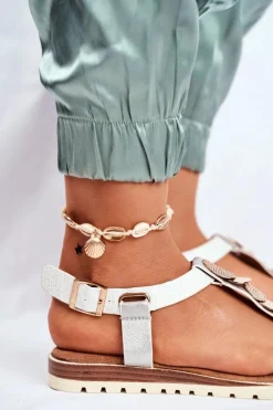 Sandały Płaskie><noscript><img width=