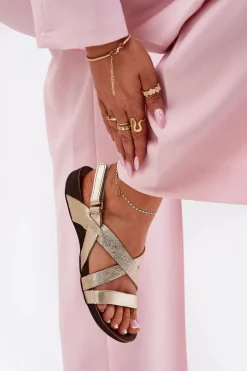 Sandały Płaskie><noscript><img width=