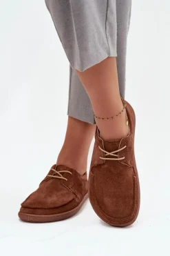 Sale Zazoo Półbuty Damskie Typu Barefoot Z Naturalnego Zamszu 327 Brązowe Brązowy