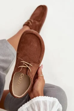 Sale Zazoo Półbuty Damskie Typu Barefoot Z Naturalnego Zamszu 327 Brązowe Brązowy