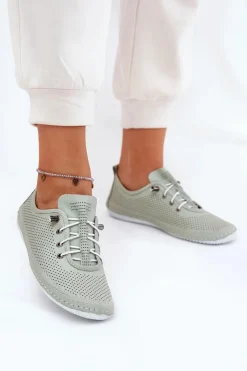 Sale Artiker Półbuty Damskie Ze Skóry Naturalnej 54C0833 Jasnozielone Zielony