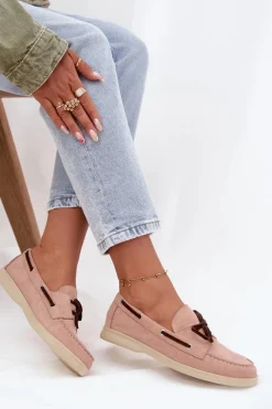 Best Półbuty Mokasyny Damskie Z Wiązaniem Jasnoróżowe Calivra Damskie Loafersy Damskie|Mokasyny Płaskie