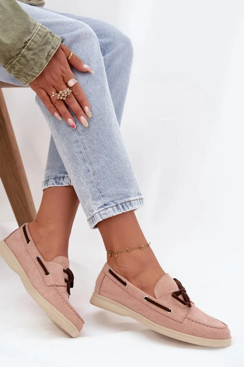 Best Półbuty Mokasyny Damskie Z Wiązaniem Jasnoróżowe Calivra Damskie Loafersy Damskie|Mokasyny Płaskie