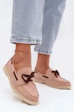 Best Półbuty Mokasyny Damskie Z Wiązaniem Jasnoróżowe Calivra Damskie Loafersy Damskie|Mokasyny Płaskie