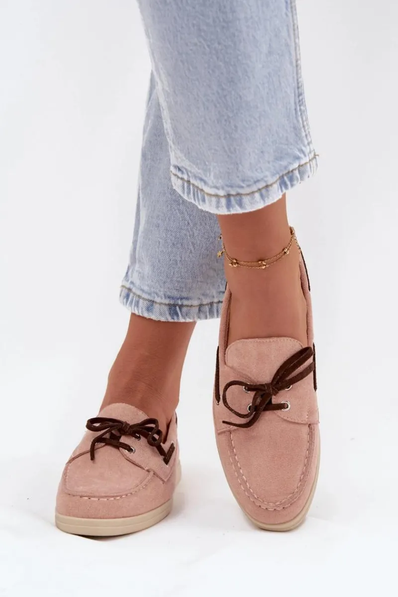 Best Półbuty Mokasyny Damskie Z Wiązaniem Jasnoróżowe Calivra Damskie Loafersy Damskie|Mokasyny Płaskie