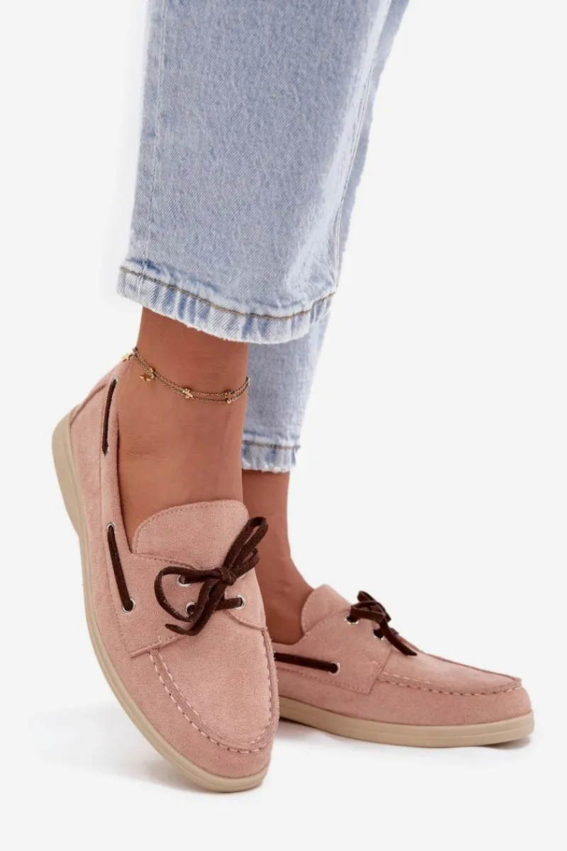 Best Półbuty Mokasyny Damskie Z Wiązaniem Jasnoróżowe Calivra Damskie Loafersy Damskie|Mokasyny Płaskie