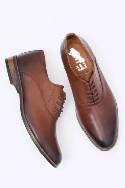 Półbuty Eleganckie>Boto Półbuty Męskie Bednarek Skórzane Wizytowe Brązowe Clark