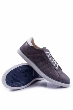 Sale Półbuty Męskie Bednarek Skórzane Sportowe Szare Salvatore Męskie Bednarek Polish Shoes|Półbuty Casual