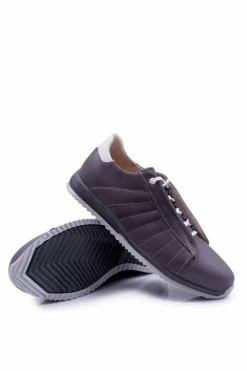Półbuty Męskie Bednarek Skórzane Sportowe Szare Geos Męskie Bednarek Polish Shoes|Półbuty Casual