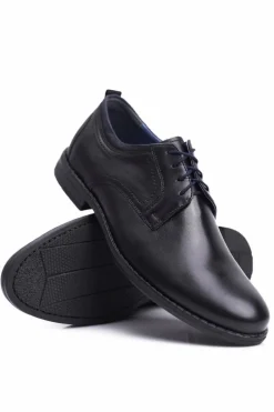 Best Boto Półbuty Męskie Casual Skórzane Nikopol Czarne 1726