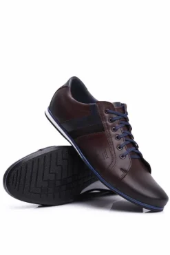 Sale Boto Półbuty Męskie Casual Skórzane Nikopol Brązowe 1721