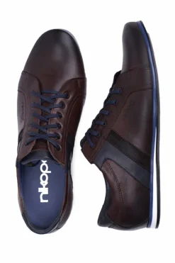 Sale Boto Półbuty Męskie Casual Skórzane Nikopol Brązowe 1721