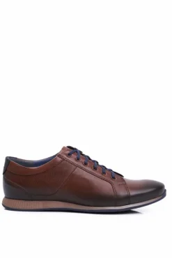 New Półbuty Męskie Casual Skórzane Nikopol Brązowe 1730 Męskie Półbuty Casual