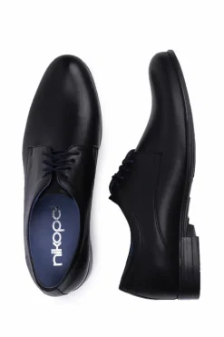 Discount Boto Półbuty Męskie Casual Skórzane Nikopol Czarne 1738