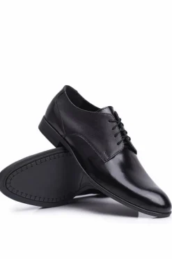 Półbuty Eleganckie>Boto Półbuty Męskie Eleganckie Bednarek Skórzane Czarne Jantar