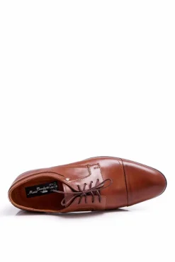 Clearance Półbuty Męskie Eleganckie Skórzane Brązowe Trust Męskie Półbuty Eleganckie