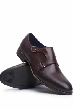 Sale Boto Półbuty Męskie Skórzane Monk Nikopol Brązowe 1720