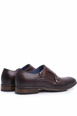 Sale Boto Półbuty Męskie Skórzane Monk Nikopol Brązowe 1720