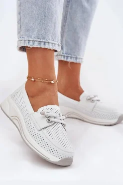 Buty Sportowe Na Platformie|Półbuty Skórzane>Artiker Półbuty Ze Skóry Naturalnej Na Platformie 56C2101 Białe Biały