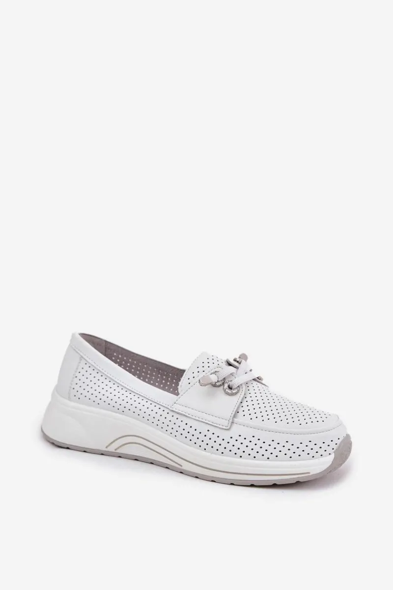 Buty Sportowe Na Platformie|Półbuty Skórzane>Artiker Półbuty Ze Skóry Naturalnej Na Platformie 56C2101 Białe Biały
