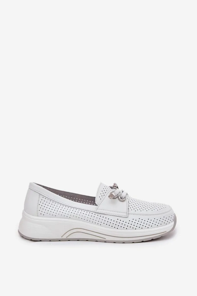 Buty Sportowe Na Platformie|Półbuty Skórzane>Artiker Półbuty Ze Skóry Naturalnej Na Platformie 56C2101 Białe Biały