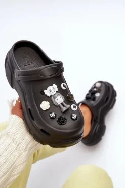 Discount Piankowe Damskie Lekkie Klapki Na Masywnej Podeszwie Czarne Matirra Damskie Klapki Na Platformie|Klapki Damskie Klasyczne