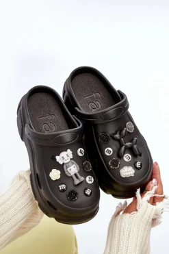 Discount Piankowe Damskie Lekkie Klapki Na Masywnej Podeszwie Czarne Matirra Damskie Klapki Na Platformie|Klapki Damskie Klasyczne