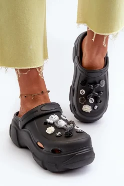 Discount Piankowe Damskie Lekkie Klapki Na Masywnej Podeszwie Czarne Matirra Damskie Klapki Na Platformie|Klapki Damskie Klasyczne