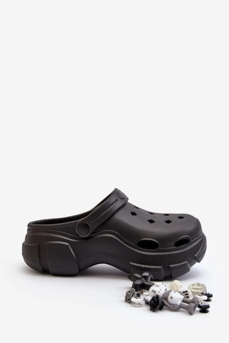 Discount Piankowe Damskie Lekkie Klapki Na Masywnej Podeszwie Czarne Matirra Damskie Klapki Na Platformie|Klapki Damskie Klasyczne