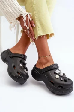 Discount Piankowe Damskie Lekkie Klapki Na Masywnej Podeszwie Czarne Matirra Damskie Klapki Na Platformie|Klapki Damskie Klasyczne