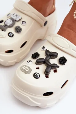 Online Boto Piankowe Damskie Lekkie Klapki Na Masywnej Podeszwie Białe Matirra