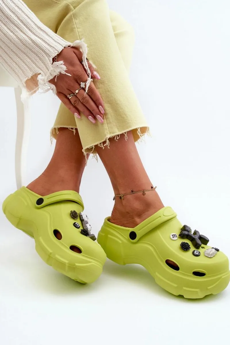 Online Piankowe Damskie Lekkie Klapki Na Masywnej Podeszwie Limonkowe Matirra Damskie Klapki Na Platformie|Klapki Damskie Klasyczne