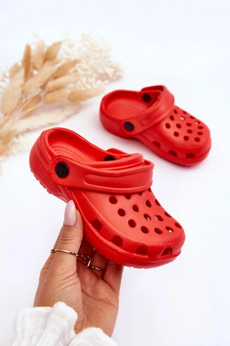 Discount Boto Piankowe Dziecięce Kroksy Klapki Czerwone Percy